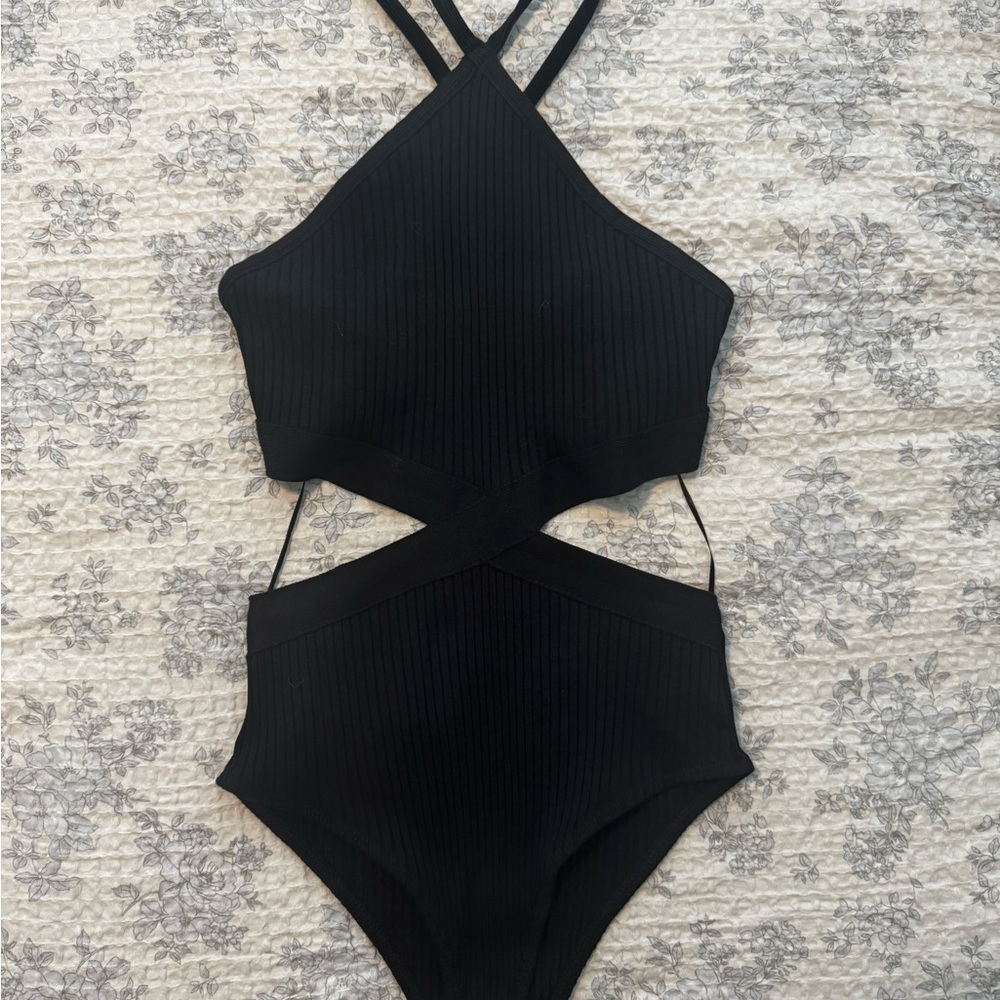 Zara Black Crisscross Bodysuit